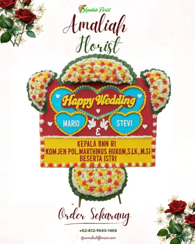 Karangan Papan Bunga Pernikahan di Bener